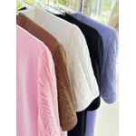 Blusa Algodão Detalhe Trico Rosa 