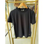Blusa Algodão Detalhe Trico Preta
