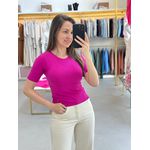 Blusa Malha Canelada Petenatti Rosa
