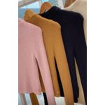 Blusa Malha Canelada Fio Pluma Rosa