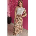 Saia Longa Viscolinho Animal Print - Caramelo