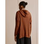 Blusa Em Malha Com Capuz e Bolsos Frontais Caramelo Anselmi