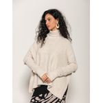 Capa Oversized c/ Mangas Removíveis e Gola Alta Biamar Bege