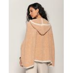 Capa c/ Padronagem Geométrica e Fechamento em Alamar Biamar Bege