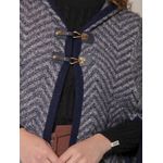 Capa c/ Padronagem Geométrica e Fechamento em Alamar Biamar Azul