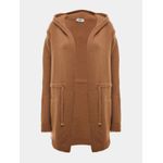 Casaco Alongado Fio Nuvem C Cinto Nori Caramelo