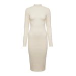 Vestido Canelado em Malha Anselmi Cru