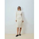 Vestido Canelado em Malha Anselmi Cru