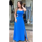 Vestido com Vazado Azul