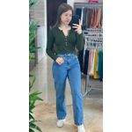 Blusa Canelada Verde Petenatti