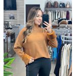 Blusa Trico Detalhe Punho Biamar Caramelo
