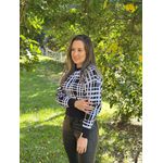 Blusa Xadrez Pluma Biamar Preto