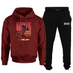 Kit Blusa Bordô e Calça Moletom Samuray Breakdance