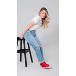 Bota Feminina Couro Legítimo New York - Vermelho