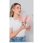 Tênis Feminino em Couro Legítimo Elisabeth - Nude