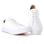 Tênis Feminino em Couro Legítimo Tóquio - Branco