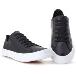 Tênis Feminino em Couro Legítimo Tóquio - Preto