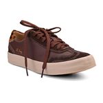 Tênis Feminino em Couro Legítimo Vivienne - Marrom/Onça