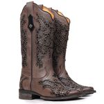 Bota Western Feminina Vimar Boots 13258 Marrom Mustang Preto