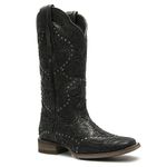 Bota Western Feminina Vimar Boots 13103 Mustang Preto Gliter Preto