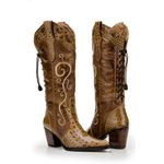 Bota Country Feminina Capelli Boots King Croco Caramelo