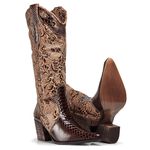 Bota Country Feminina Capelli Boots Anaconda Pinhão