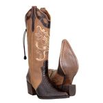 Bota Country Feminina Capelli Boots Anaconda Rust Café