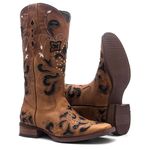 Bota Western Feminina Vimar 13104 Fossil Caramelo