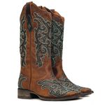 Bota Western Feminina Vimar Boots 13258 Fóssil Caramelo