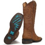 Bota Western Feminina Vimar Boots 13024 Fossil Caramelo