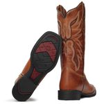 Bota Texana Feminina Bulls Horse 53007 Fóssil Caramelo