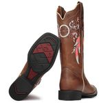 Bota Texana Feminina Bulls Horse 53092 Fóssil Castanho