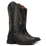 Bota Texana Feminina Bulls Horse 50022 Fóssil Preto