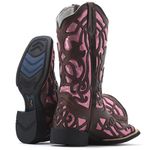 Bota Texana Feminina High Country 0567 Café / Craquet Rosa