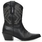 Bota Cano Medio Texana Feminina Vimar Boots Couro Legitimo Preta
