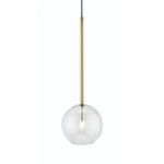  Pendente Upper Redondo Ø25x75cm Metal e Vidro - Klaxon