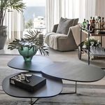 Mesa de Centro Drie de Aço com Tampo em Madeira - Artefama