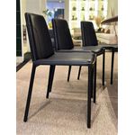 Cadeira Slin de Metal Revestido em Couro Ecosoft Preto - Form Móveis