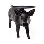 Mesa Lateral PIG De PVC Com Armação De Metal Preta - Salvattore