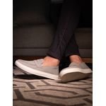 Sapato Loafer Guitte Gravata Cinza Couro Nobuck