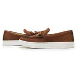 Tenis Casual Idealle Penny Loafer Bambulim Castor Couro Legítimo