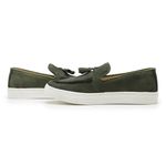 Tenis Casual Idealle Penny Loafer Bambulim Oliva Couro Legítimo