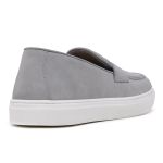 Tenis Casual Idealle Penny Loafer Gravata Cinza Couro Nobuck