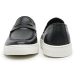 Tenis Casual Idealle Penny Loafer Gravata Preto Couro Legítimo