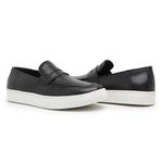 Tenis Casual Idealle Penny Loafer Gravata Preto Couro Legítimo