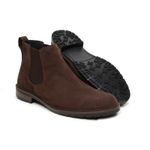 Bota Casual Masculina Chelsea Couro Camurça Marrom