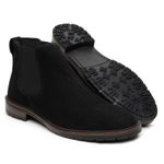 Bota Casual Masculina Chelsea Couro Camurça Preto