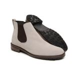 Bota Casual Masculina Chelsea Couro Camurça Off White