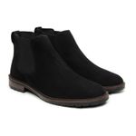 Bota Casual Masculina Chelsea Couro Camurça Preto