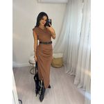 Vestido Midi Marrom Ana